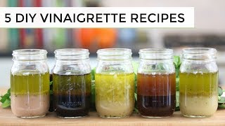 5 DIY SALAD DRESSING RECIPES  quick  easy [upl. by Einor]