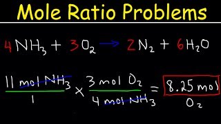 Stoichiometry Mole to Mole Conversions  Molar Ratio Practice Problems [upl. by Llevol]