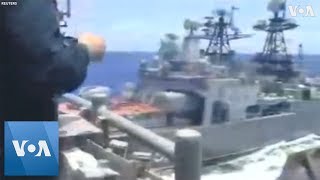 US and Russian Navy Ships Nearly Collide [upl. by Iatnohs533]