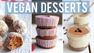 3 EASY VEGAN DESSERTS  Collab wHealthNut Nutrition [upl. by Kiersten]