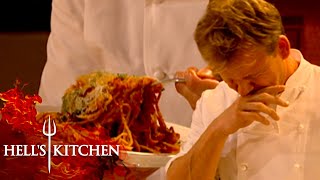 Gordon RIPPING Into Food For The First Time On Hells Kitchen [upl. by Ymer24]