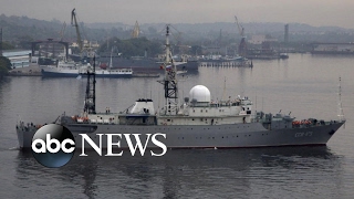 Russian spy ship 30 miles from US Navy sub base [upl. by Yasnyl]