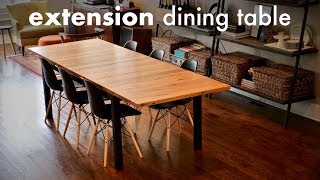 Reclaimed Oak Extension Dining Table  How To Build  Woodworking  Welding [upl. by Ihcekn]