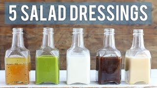 5 Homemade Salad Dressings  EASY  HEALTHY [upl. by Amrita]