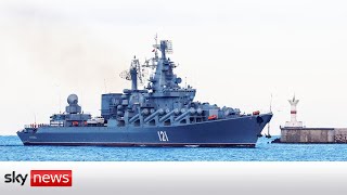 Ukraine War Russias Black Sea fleet flagship Moskva sinks [upl. by Yortal598]