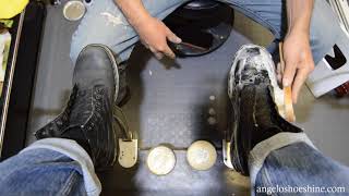 ANGELOS 100K SPECIAL  ANGELO SHOE SHINE ASMR [upl. by Ioab]