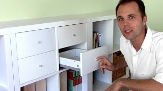 How to assemble Ikea bookshelf drawers  EXPEDIT KALLAX shelf [upl. by Ishmael173]