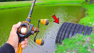 Catching GIANT Bass in SMALL Ponds Bed Fishing [upl. by Bethanne]