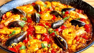 AUTHENTIC SPANISH SEAFOOD PAELLA RECIPE  SEAFOOD PAELLA RECIPE  HOW TO MAKE PAELLA [upl. by Euqinot]