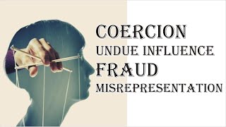 Coercion Undue Influence Fraud Misrepresentation  Indian Contract Act 1872  Law Guru [upl. by Raman]