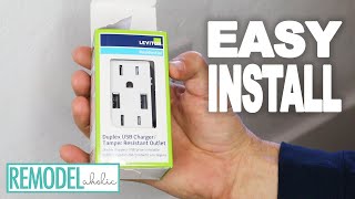 Easy Install Leviton Duplex USB Charger Outlet [upl. by Milla]