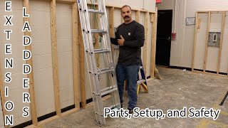 Extension Ladders  How to setup parts and safety [upl. by Lamej316]