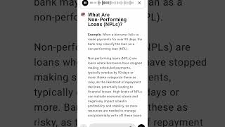 What Are NonPerforming Loans NPLs [upl. by Nylkcaj657]