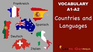 Learn German Vocabulary  Countries amp Languages in German Länder und Sprachen [upl. by Angelis]