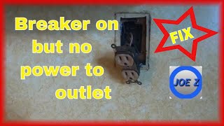 Breaker on but no power to outlet FIX [upl. by Honan536]