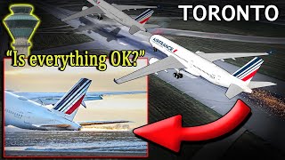 TAIL STRIKE ON FAILED LANDING  A350 at Toronto International [upl. by Ahsaekal]