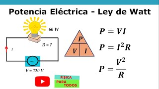 Potencia Eléctrica  Ley de Watt [upl. by Ahseenak]