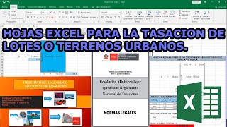 TASACIÓN O VALUACIÓN DE TERRENOS URBANOS EXCEL ADJUNTO [upl. by Obaza6]