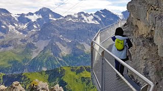 Thrill Walk in Switzerland  A trip from Lauterbrunnen to Schilthorn [upl. by Lleihsad]