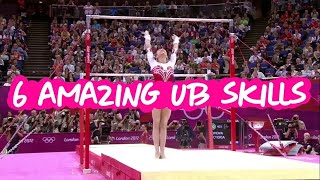 6 Amazing Uneven Bars Skills  Gymnastics [upl. by Annauqahs]