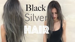 How to Black Roots Silver Grey Hair  Stella [upl. by Ahsiemat]