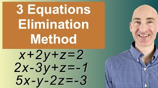 Solving Systems of 3 Equations Elimination [upl. by Herschel]