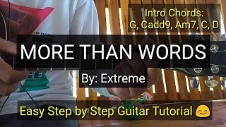 More Than Words  Extreme  Guitar Tutorial [upl. by Kramal425]