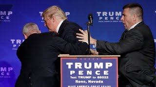 Donald Trump rushed off stage during rally in Nevada [upl. by Ardnatal152]