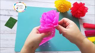 ŁATWY KWIATEK Z BIBUŁY marszczonej  EASY CREPE PAPER FLOWER [upl. by Pattani]