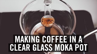 Making Coffee In A Clear Glass Moka Pot [upl. by Schreibe206]