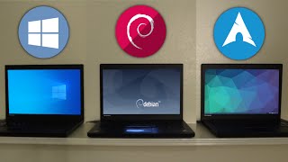 Windows 10 vs Debian vs Arch Linux EndeavourOS  Speed Test [upl. by Joacima]