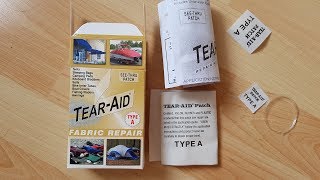 TearAid Type A Fabric Repair SeeThru Tape Patch Kit [upl. by Issi]