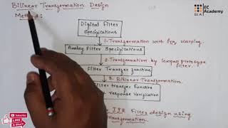 DSP75 Bilinear Transformation design method for IIR filter design  EC Academy [upl. by Madlin]