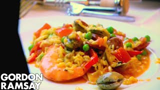 How To Make Paella  Gordon Ramsay [upl. by Nairdad]