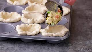 Grands Mini Chicken Pot Pies  Pillsbury Recipe [upl. by Nats]