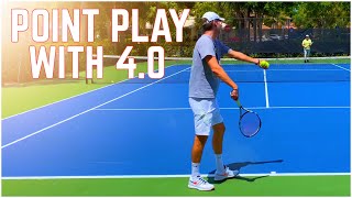 Point Play with 40 NTRP Student  Tennis Technique and Strategy [upl. by Cordey]