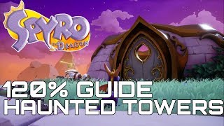 Spyro The Dragon Reignited 120 Guide HAUNTED TOWERS ALL GEMS EGGS DRAGONS [upl. by Airekahs]