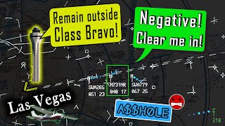 NASTY ARGUMENT between Cessna Pilot and Vegas ATC  Busted Bravo Airspace [upl. by Winn]