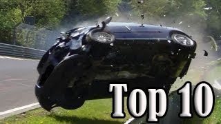 Top 10 of Hardest Crashes on Nürburgring Nordschleife [upl. by Otrebmuh]