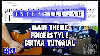 Hans Zimmer Interstellar Main Theme Guitar Tutorial Lesson EASY [upl. by Leahpar952]