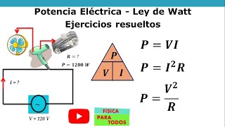 Potencia Eléctrica  Ejercicios resueltos [upl. by Coltson]