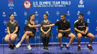 2024 US Olympic Trials  Table Tennis  Post Event Press Conference [upl. by Enelie]