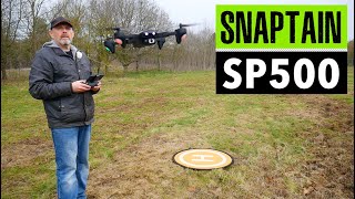 Snaptain SP500 foldable drone with GPS  review and flight footage [upl. by Annauqaj997]