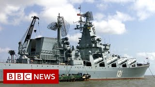 Russias flagship Black Sea missile cruiser “seriously damaged” – BBC News [upl. by Niawtna]