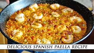 Simple SPANISH PAELLA with Shrimp amp Bell Peppers [upl. by Wells813]